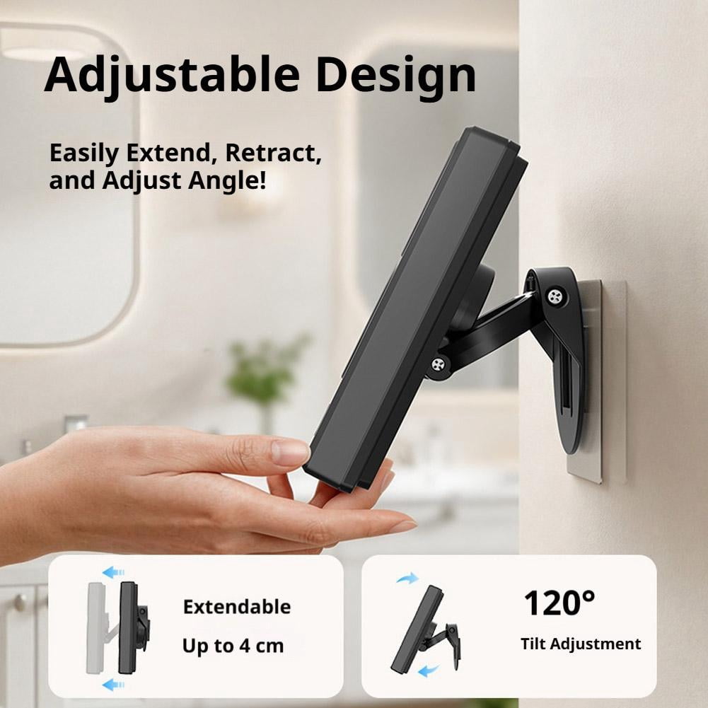 Shower Phone Holder with Bluetooth Speaker, IPX6 Waterproof Wall Mount Case, Rotatable Touchscreen Stand for Bathroom Kitchen, Gifts for Mom Dad Graduation