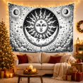 thumbnail image 3 of Monochromatic Woodcut Etching With Art Scene, Mystical Fantasy for Space Lovers, Galaxy Room Decor Room Accent, Graduation Gift, Tapestry Wall Hanging for Bedroom and Dorm, 3 of 7
