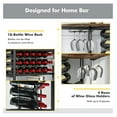thumbnail image 6 of Wine Rack Table, 47 Inches Industrial Wine Bar Cabinet with Wine Rack & Glass Holders, Freestanding Floor Bar Storage Cabinet for Liquor and Glasses for Home Kitchen Dining Room (Rustic Brown), 6 of 9
