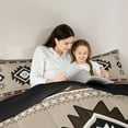 thumbnail image 5 of jejeloiu Vintage Aztec Rhombus Full Size Comforter Sets,Boho Tribal Geometric Bedding Comforter Set,Brown White Black Bedding Sets For Kids,Luxury Bedroom Decor Reversible,3-Piece, 5 of 8