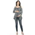 thumbnail image 5 of White Mark Women's Maternity Snake Print Cold Shoulder Tunic, 5 of 6
