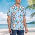 thumbnail image 2 of KLL Men's Hawaiian Shirt Short Sleeve Button Down Beach Shirts-Gnome Pool Party, 2 of 5