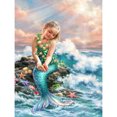 thumbnail image 1 of Taladro diamante pintura (DE8265) 5D DIY completo sirena chica punto de cruz bordado Kit 45x60cm FLhrweasw Nuevo, 1 of 1
