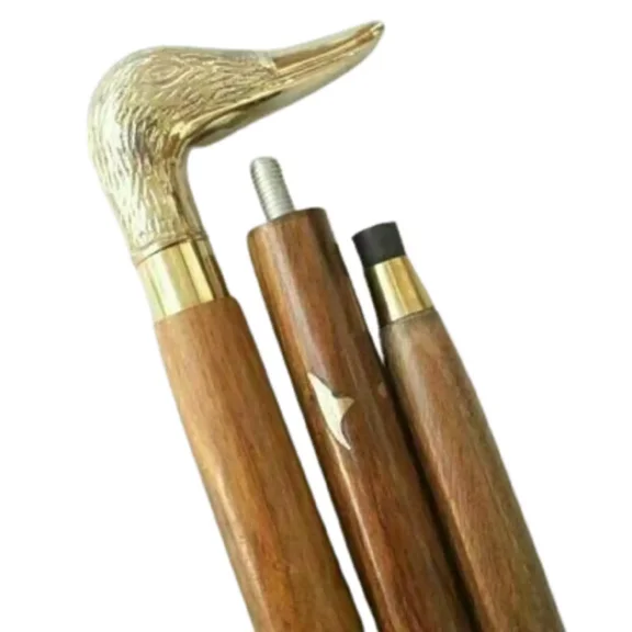 Antique Vintage Duck Handle stick Collectible wood walking stick cane Victorian Sputnik Wooden Walking Stick Canes