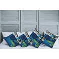 thumbnail image 6 of Ambesonne Abstract Throw Pillow Cover 4 Pack, Jazz Music Keys Guitar, 16", Navy Green White, 6 of 6
