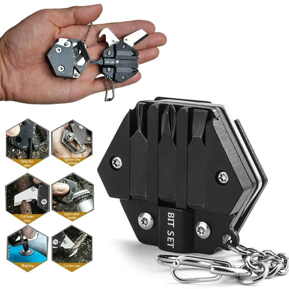 Screw tightening under $6,Multitool Card Key Chain â Hexagonal Kit With Screw Driver Set Tools Multipurpose Foldable Tool Set For Men & Women Christmas Gifts Under 1PC