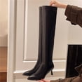thumbnail image 4 of Viluyesy Over The Knee Boots for Women Stiletto High Heel Pointed Toe Side Zipper Comfortable Faux Leather Dress Shoes Black Size 5.5, 4 of 9