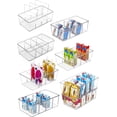 thumbnail image 1 of Juego de 8 Contenedores para Refrigerador con Divisores, Organizador de Nevera de Plástico Transparente, Fridge Organizer Apilables sin BPA para Bebidas, Huevos,Cocina,Congelador, Encimeras, 1 of 7