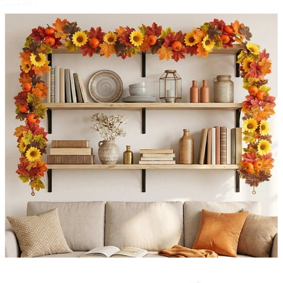 Wooowa Halloween Artificial Maple Leaves Pumpkins Sunflowers and Vines for Thanksgiving Home Decor Festive Display