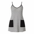 thumbnail image 6 of Dvprdro Womens Summer Striped Contrast Spaghetti Strap Pockets Loose A Line Mini Dress Casual Beach, 6 of 7