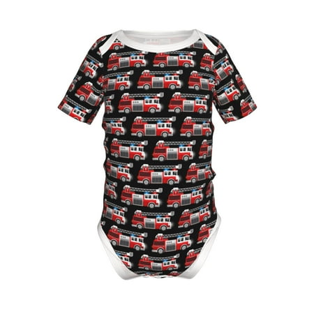 

Coaee Fire and Rescue Truck for Soft Baby Short-Sleeve Bodysuit Baby Climbing Clothes Baby Girls Boys Bodysuit Romper-2 Years