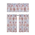 thumbnail image 2 of Kitchen Valance & Tier Curtain Set, Light Filtering Curtains, Monaco White/Spice, 2 of 5