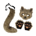thumbnail image 3 of BELOVING Ensemble de Costume Cosplay en Tissu Forme d'Animal pour Halloween Cosplay Marron, 3 of 9