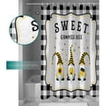 thumbnail image 3 of Sweet Gnomes Bee Shower Curtain Black White Buffalo Check Plaid Shower Curtains for Bathroom Curtain Sets with Hooks Waterproof Fabric Bath Curtain Extra Long 72" x 84", 3 of 6