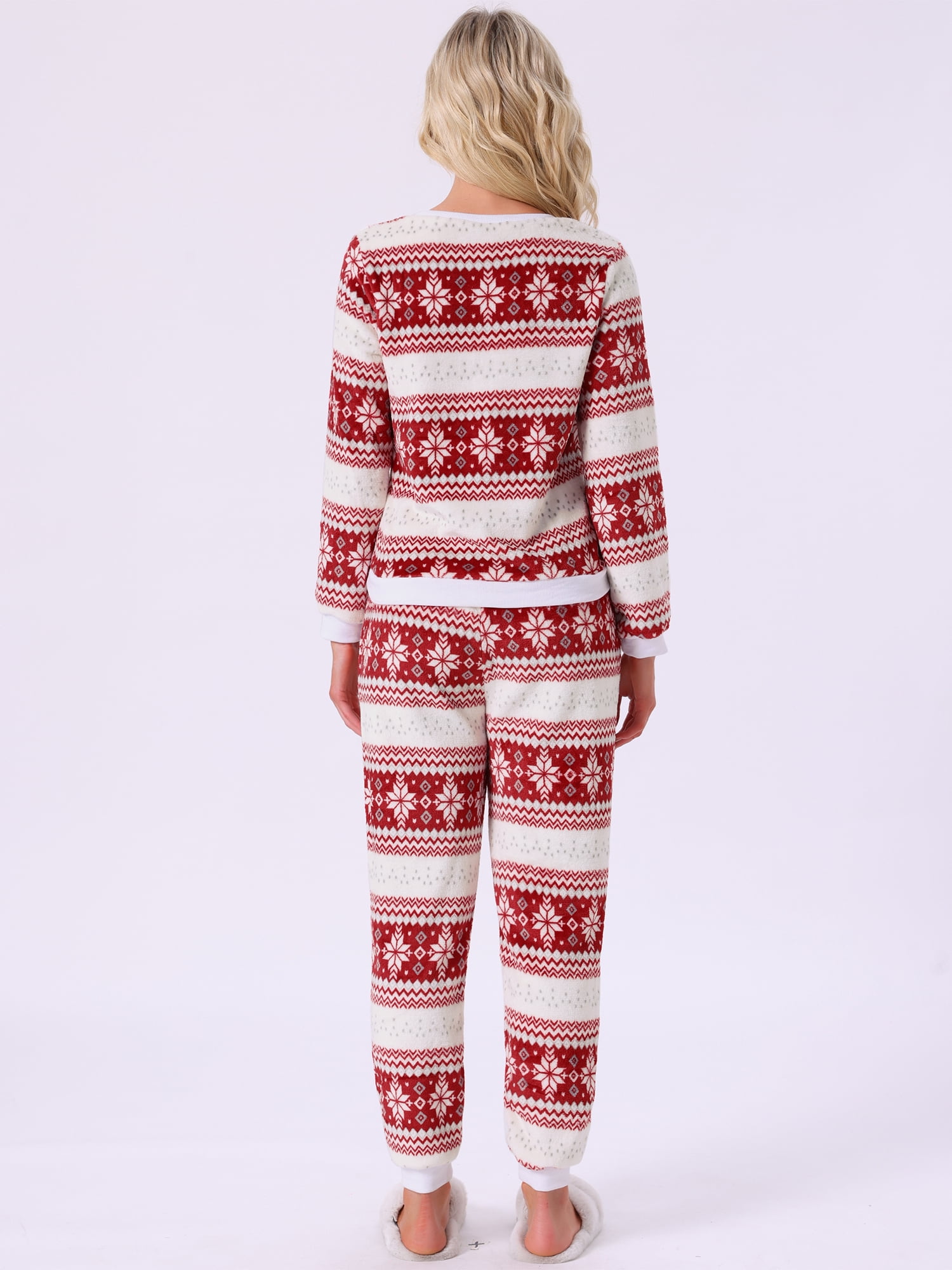 DARING DIVA Women's Fuzzy Fleece Pajama Sets Long Sleeve Top with Pants 2XL Pink