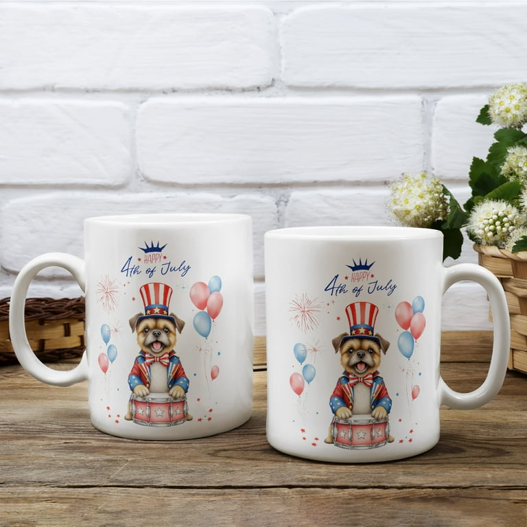 Happy 4th of July Patriotic Brussels Griffon Marching Band Uniform Balloons  Fireworks Mug Griff Dog Lover Coffee Tea Cup - 13009 - Walmart.com