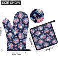 thumbnail image 3 of Pioneer Flower Floral Print Pattern 1-Pack Oven Mitts Set, Heat Resistant Kitchen Gloves, 7.7" X 12", 3 of 6