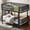 Black + Full, variant on Queen over Queen Metal Bunk Bed Frame, Upgraded Round-Pipe Safety Design Bunk Bed with Ladders and Full Guardrails, Detachable Metal Bunk Bed Can Be Transformed into 2 Independent Platform Beds,Black