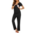 thumbnail image 3 of Avidlove Maternity Nursing Pajama Sets Labor Delivery Pjs Louge Set Breastfeeding Pajamas Short Sleeve Top & Pants Pregnancy Sleepwear Set, 3 of 8