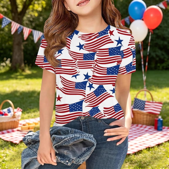 CCRFTGI 250th Anniversary Usa Shirt for Kids Boys Girls Size 10-12 Patriotic 4th Of July Cute Tops American Flag Stars Striped Tshirt Freedom Summer Shirts 1776 Tee Tops Red 9-10 Years