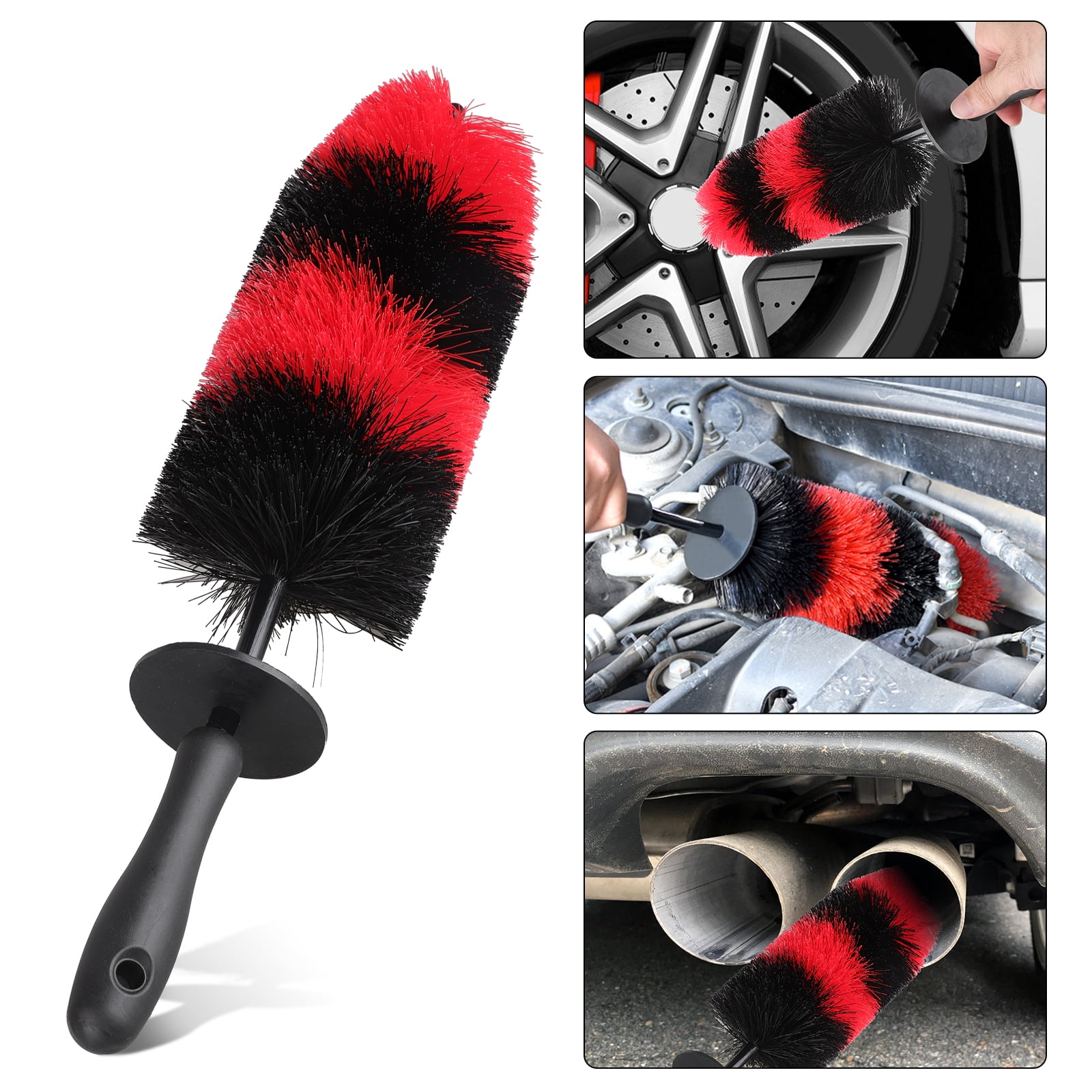 HITTIME 17 Wheel Brush Easy Reach Tire and RIM Detailing Brush Soft Master Bristle Clean Wash