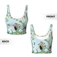 thumbnail image 6 of Goofa Chinoiserie Floral Palm Tree Printed Sports Bras for Women, High Impact Running Bra Workout Crop Tank Tops Longline Sports Bra Push up-Large, 6 of 9