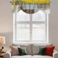 thumbnail image 2 of Yellow Brown Tie Up Valance Curtains for Windows, Kitchen Curtains Window Treatments, Abstract Blue White Vintage Oil Painting Short Window Shades Valances for Bedroom Bathroom Cafe 42"x12", 2 of 8