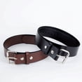 thumbnail image 5 of Amish-Made Cowhide Casual Leather Belt, Chrome Buckle and Snaps, 1/8" Thick and 2" Wide, Black, 52", 5 of 5