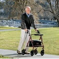 "Carex Heavy Duty Folding Rollator Walker with Seat for Adults, Elderly