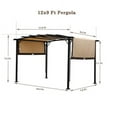 thumbnail image 5 of 12 x 9 Ft Outdoor Pergola Patio Gazebo,Retractable Shade Canopy,Steel Frame Grape Gazebo,Sunshelter Pergola for Gardens,Terraces,Backyard same as W419S00041, 5 of 9