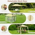 thumbnail image 6 of Gymax 2-Tier 10'x13' Steel Gazebo Canopy Tent Shelter Patio Garden Outdoor Netting Beige, 6 of 10