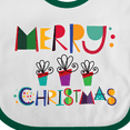thumbnail image 4 of Inktastic Merry Christmas Holiday Gift Boys or Girls Baby Bib, 4 of 4