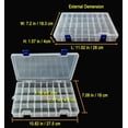 thumbnail image 3 of DARUITE Plastic Organizer Box Small Clear Storage Containers with Lid Adjustable Compartments Organizers for Tool, Jewelry, Tackle, Earring, Craft, Beads - 2PC, 34 Grids, 3 of 6