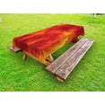 thumbnail image 1 of Orange Outdoor Tablecloth, Graphic of Fire Vibrant Flames Illustration Heat Burning Theme Design Art Print, Decorative Washable Fabric Picnic Tablecloth, 58 X 120 Inches, Orange Yellow, by Ambesonne, 1 of 2