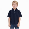 thumbnail image 3 of NIEWTR Toddler Boys Neutral Polo Shirts Cozy Cotton Short Sleeve Tees Casual Summer Outfits(Navy,2-3 Years), 3 of 8