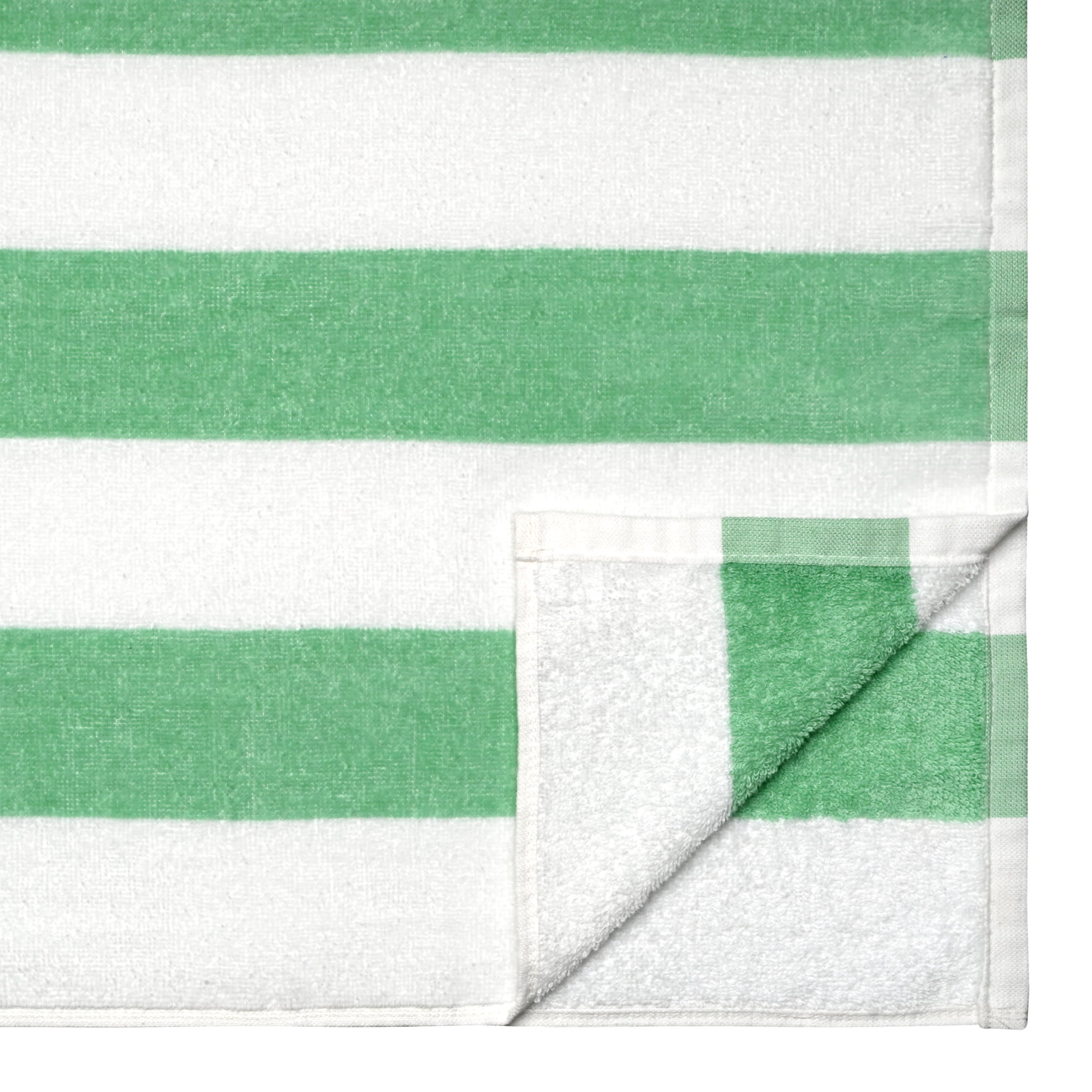 Mainstays Cabana Stripe Cotton Blend Beach Towel, 58" x 28", Mint Fluff