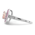 thumbnail image 6 of Auriga Fine Jewelry 925 Sterling Silver Rhodium Morganite Heart Ring Size 9for Women, 6 of 6
