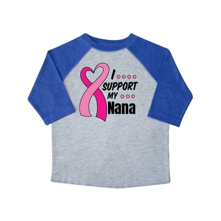 

Inktastic Breast Cancer Awareness I Support My Nana with Pink Ribbon Gift Toddler Boy or Toddler Girl T-Shirt