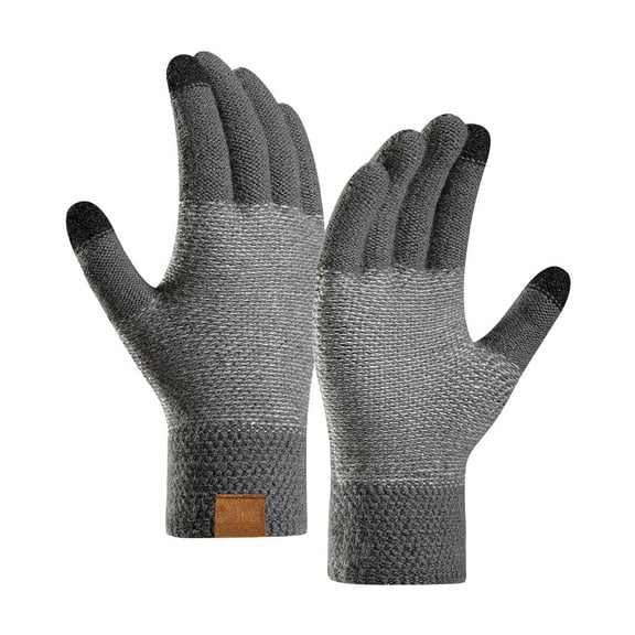 BKQCNKM Gloves for Cold Weather Winter Gloves Knitted Gloves Qiu Dong Men with Hair Thickening Warm Screen Outdoor Wool Knitted Gloves Winter Gloves Women, Gray One Size