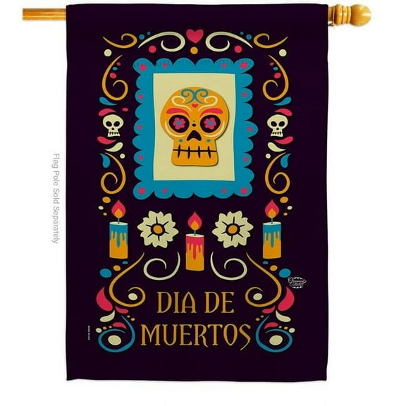Ornament Collection H192240-BO 28 x 40 in. Celebrate the Dead House Flag with Fall Day of Double-Sided Decorative Vertical Flags Decoration Banner Garden Yard Gift