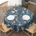 thumbnail image 3 of Pioneer Flower Floral Print Pattern Round Tablecloth 60"x60",Wrinkle Wipeable Table Cloth for Kitchen Dining Room Picnic Patio Party, 3 of 6
