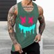 thumbnail image 2 of Camisetas de Tanque de los Hombres Tanque de los Hombres Incolor Gradiente de Impresión Cuello Redondo Correa Delgada Fuga Atrás Regular Casual Deportes Blusas de Tanque, 2 of 5