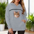 thumbnail image 2 of NOLDARES Cat Pouch Hoodie for Women Kangaroo Pocket Dog Pouch Sweatshirts Pet Carrier Animal Holder Long Sleeve Pullover Tops,Grey,S, 2 of 9