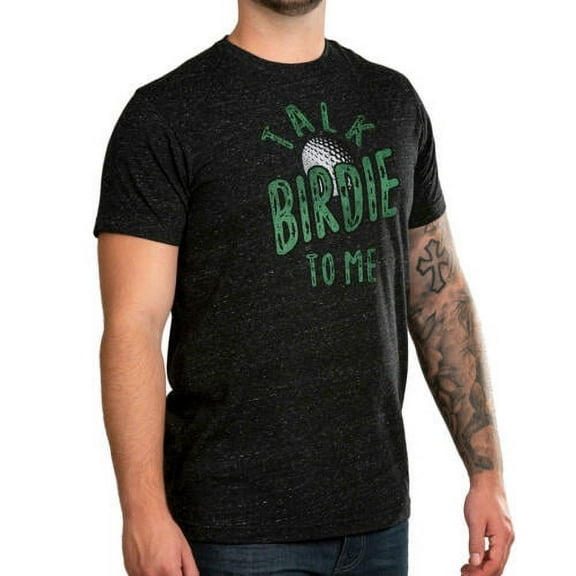 State of Mine Mens Short Sleeve Talk Birdie To Me Black Graphic T-Shirt Medium