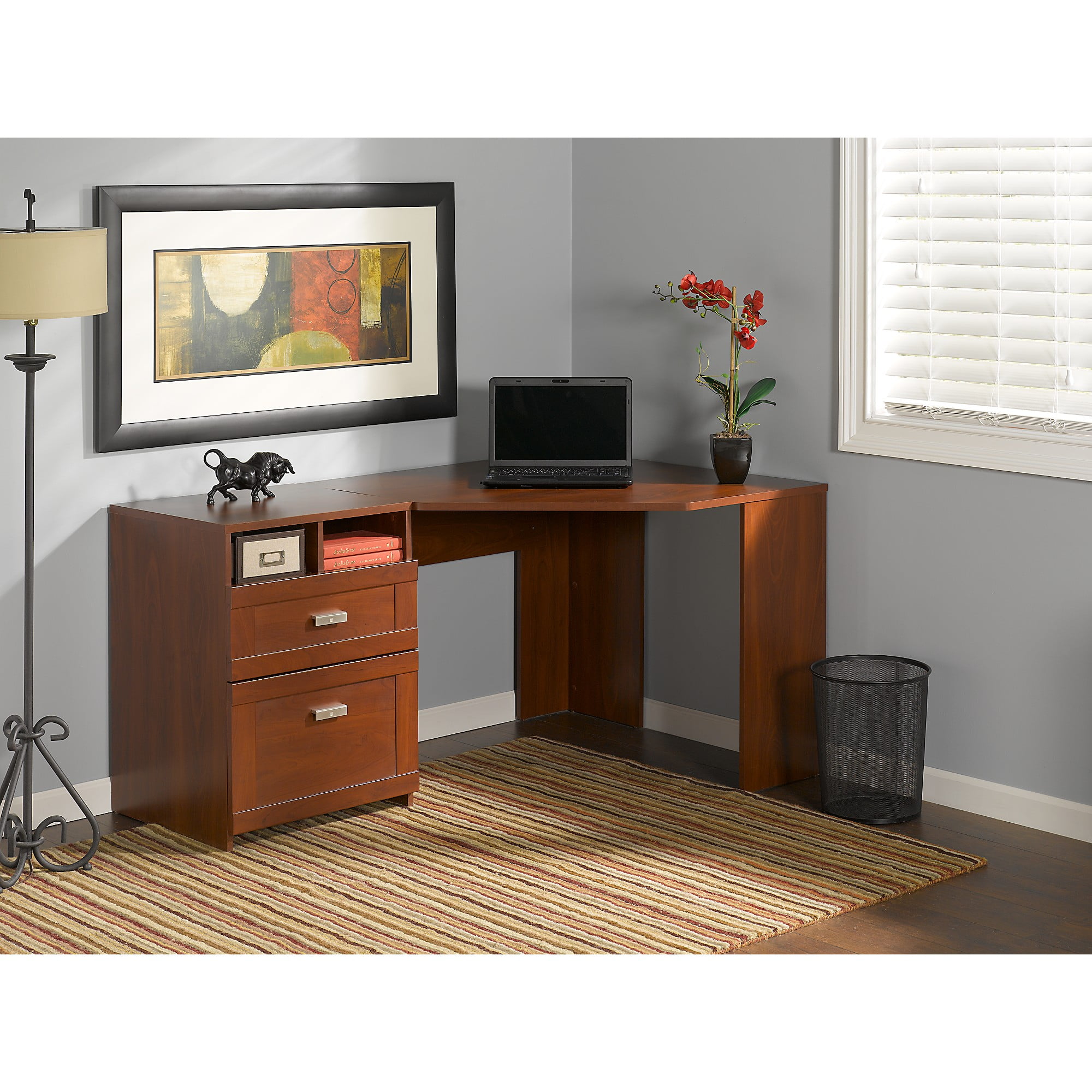 Bush Furniture Wheaton 60W Reversible Corner Desk with Storage