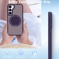 thumbnail image 6 of Magnetic Case for Galaxy S24 Plus [Military Grade Drop Protection] with 360° Rotatable Ring Stand [Compatible with MagSafe] Shockproof Translucent Matte Back Samsung Galaxy S24+ Cover Purple, 6 of 8