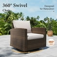 thumbnail image 3 of MF Studio 9-Seater Outdoor Patio Furniture Set with Swivel Chair Sofa and Fire Pit Table Wicker Patio Sectional Conversation Set Beige, 3 of 10