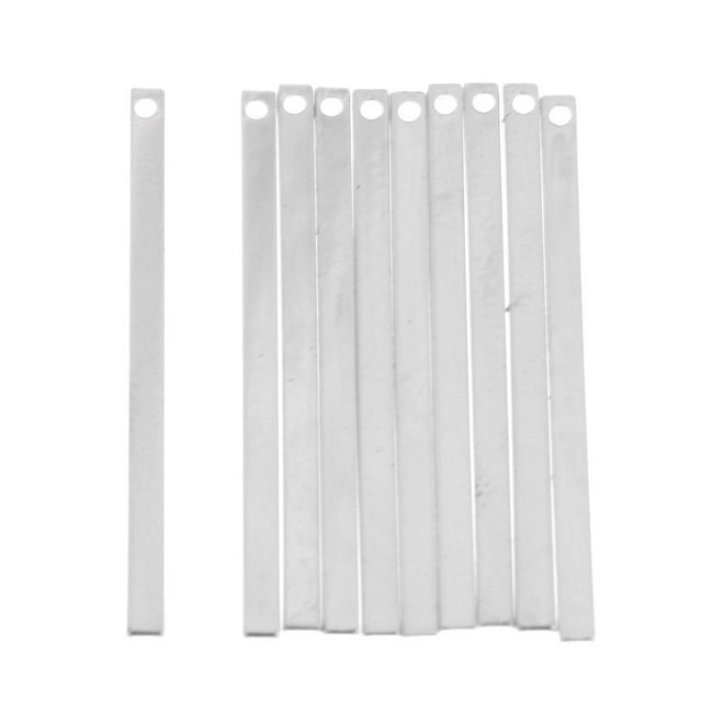 jifeng 10 Pieces Rectangle Shape Pendant Charms Findings Blank Stamping Tag Pendants 35mm 1