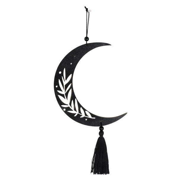 Colgante de pared con fases lunares, de madera, decorativo, bohemio, para el hogar luna 40cm