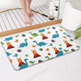 thumbnail image 4 of White Dinosaurs Volcanoes Birds Pattern Bathroom Rugs Mat,Non Slip Microfiber Bathroom Rug,Rubber Backing,Soft Bathroom Mats for Bathroom Floor,Tub and Shower,17x30in(43x75cm), 4 of 5